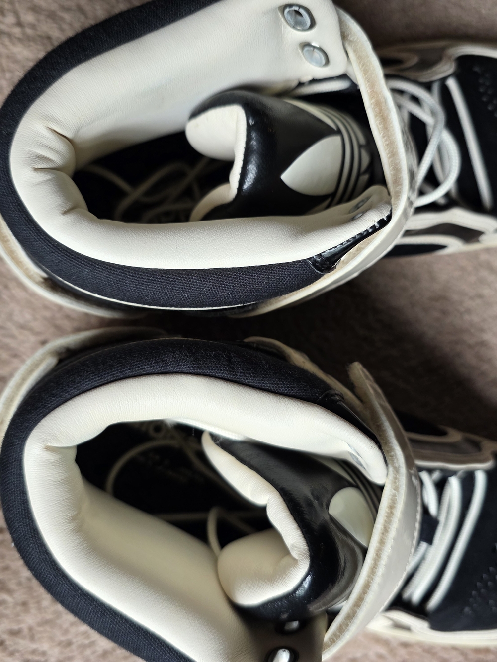 Adidas Originals Black White Patent Leather Strap High Top Sneakers Men’s 10 - Picture 12 of 14